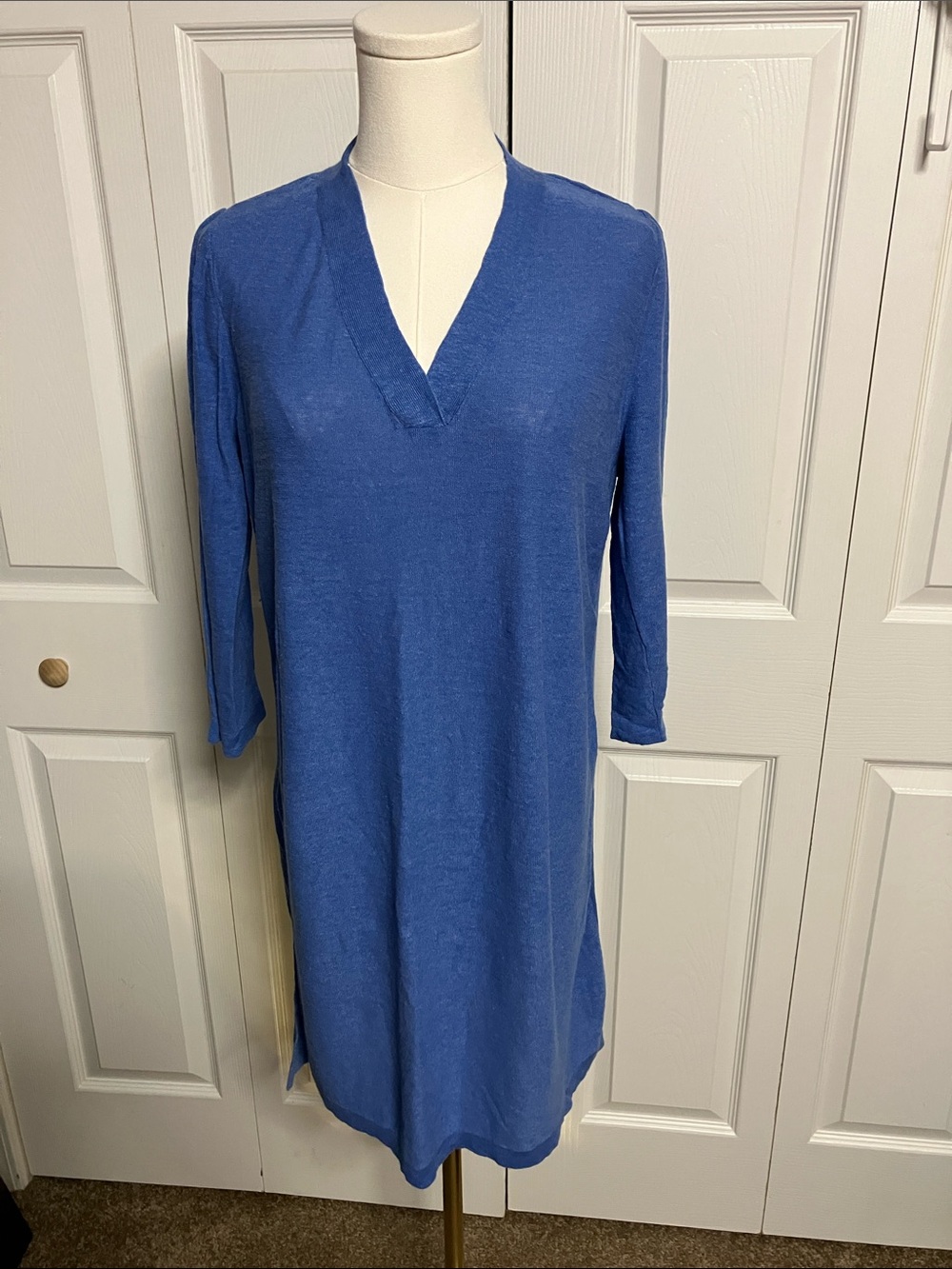 J. Jill Blue V-Neck Sweater Tunic